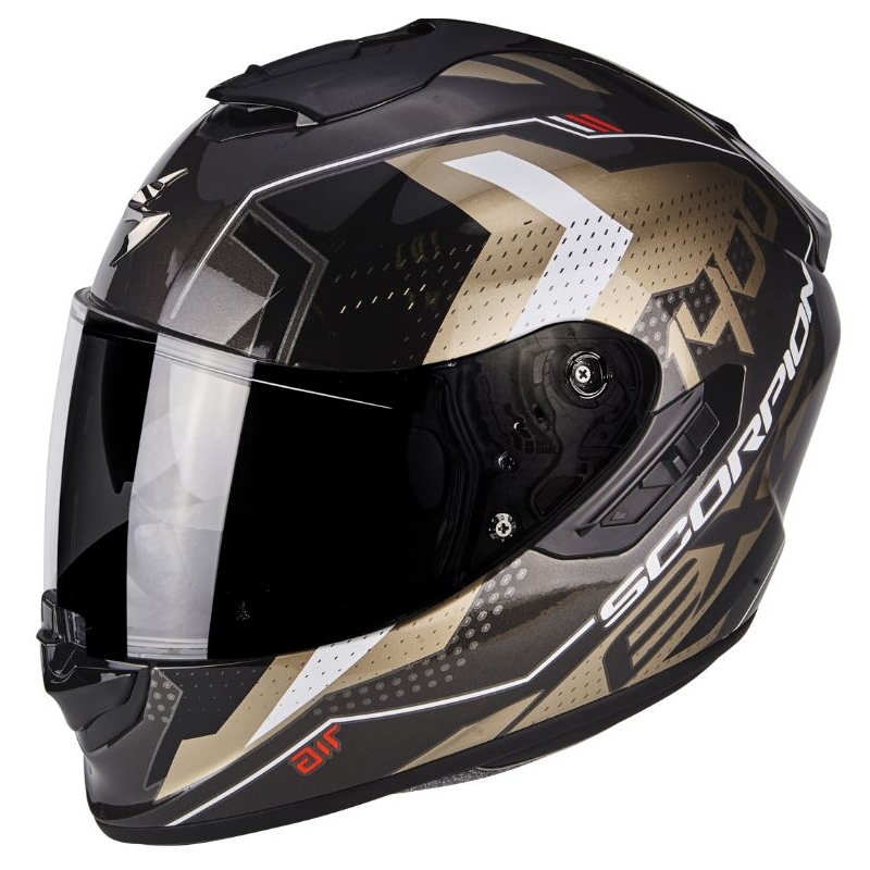 Integral Motociclete Casca Scorpion Exo-1400 Air T-shirt negru-aur lichidare