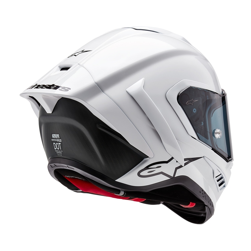 Casca moto integrala Alpinestars Supertech R-10 Solid carbon alb mat
