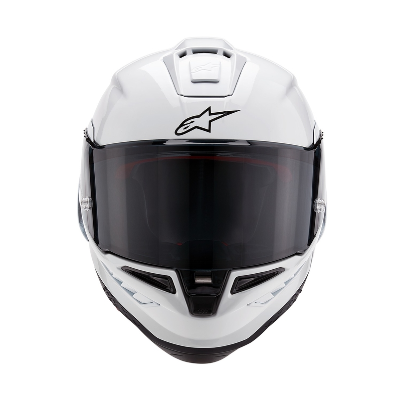 Casca moto integrala Alpinestars Supertech R-10 Solid carbon alb mat