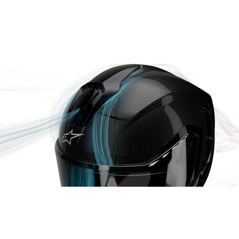 Cască de motocicletă integrală Alpinestars Supertech R-10 Team carbon roșu și alb pentru motociclete