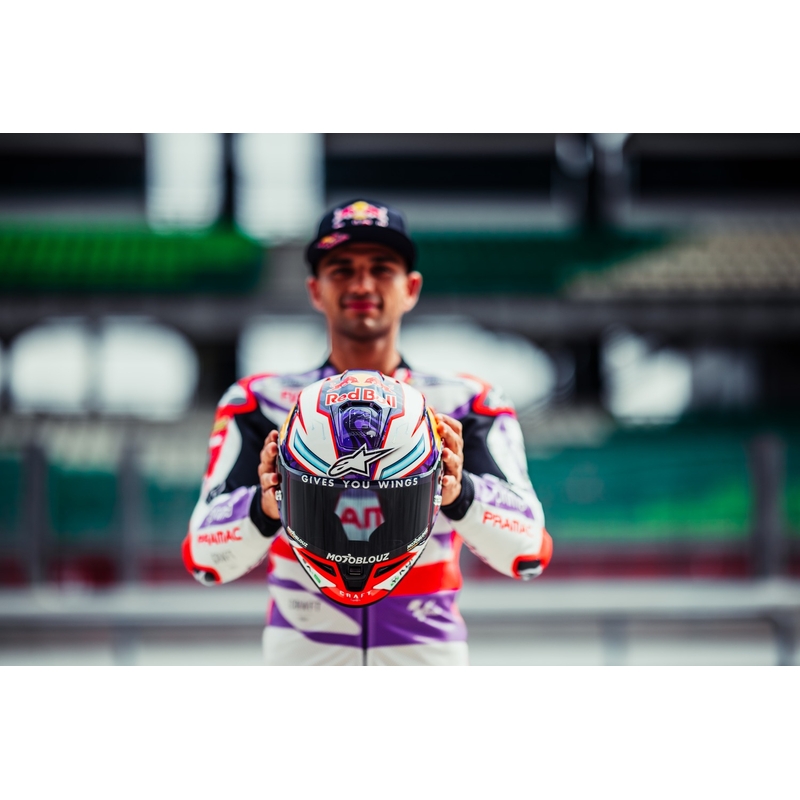 Cască de motocicletă integrală Alpinestars Supertech R-10 Team carbon roșu și alb pentru motociclete