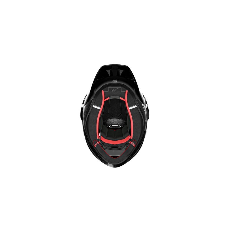 Cască integrală pentru motocicletă Alpinestars Supertech R-10 Team carbon fluo roșu-albastru-alb mat