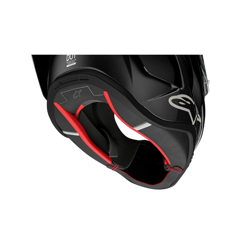 Cască integrală pentru motocicletă Alpinestars Supertech R-10 Team carbon fluo roșu-albastru-alb mat