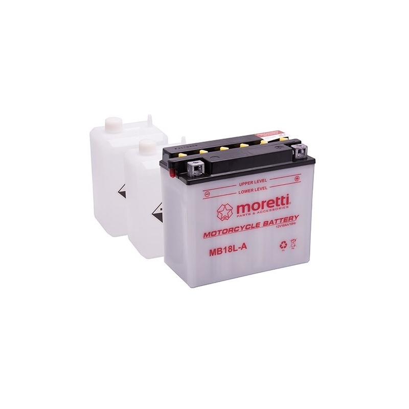 Baterie convențională pentru motociclete Moretti MB18L-A, 12V 18Ah