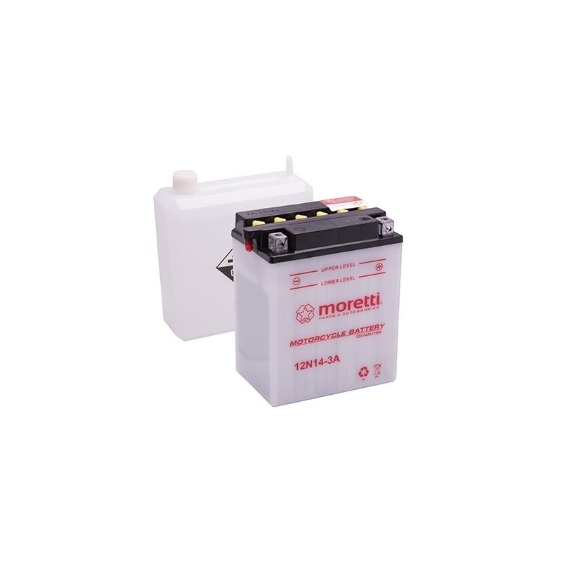 Baterie convențională pentru motociclete Moretti 12N5,5-4A, 12V 5,5Ah