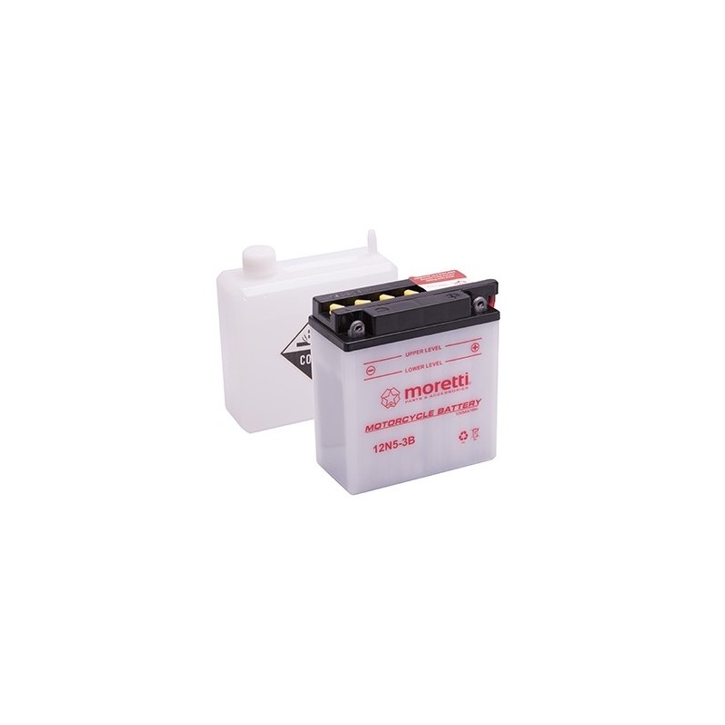 Baterie convențională pentru motociclete Moretti 12N5-3B, 12V 5Ah