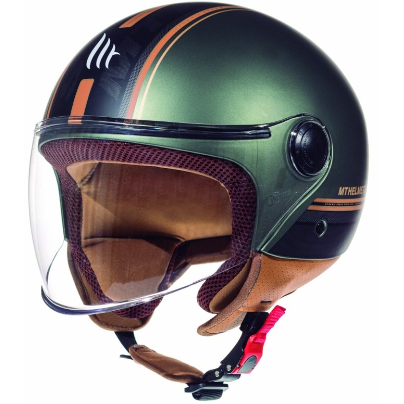 Cască de motocicletă deschisă MT Street Entire Green Matte Vânzare lichidare