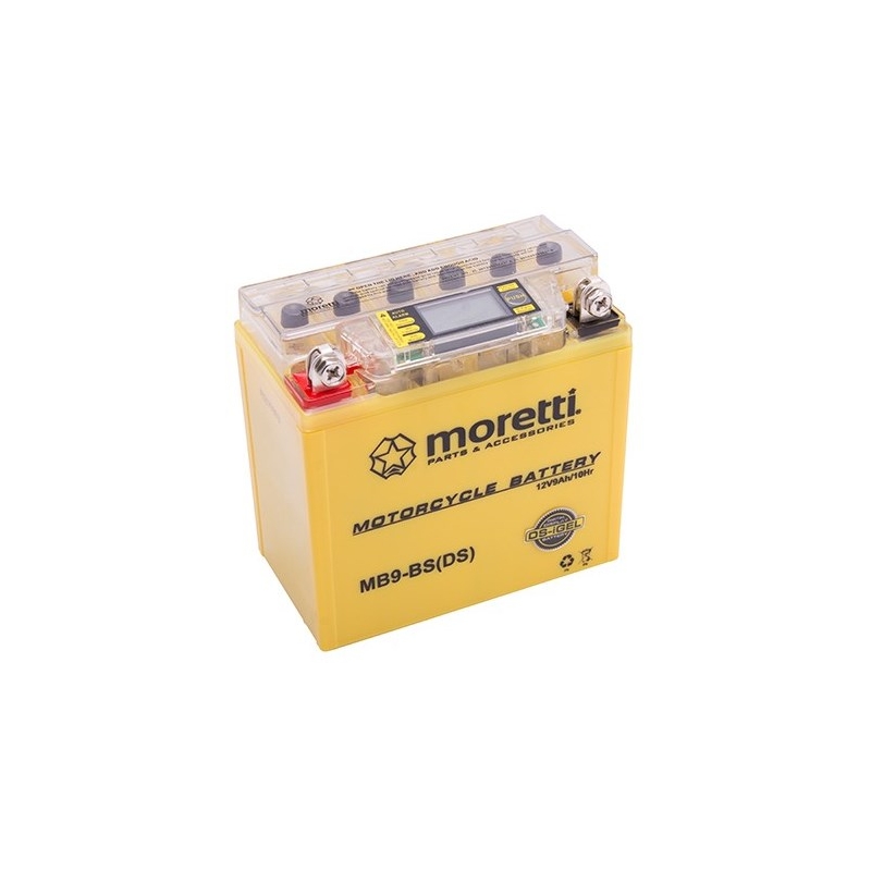 Moretti MB9-BS baterie gel fără întreținere, 12V 9Ah cu contor de tensiune