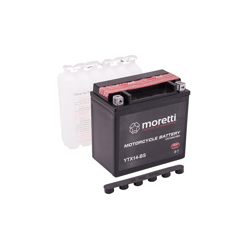 Baterie de motociclete fără întreținere Moretti MTX14-BS, 12V 12Ah lichidare