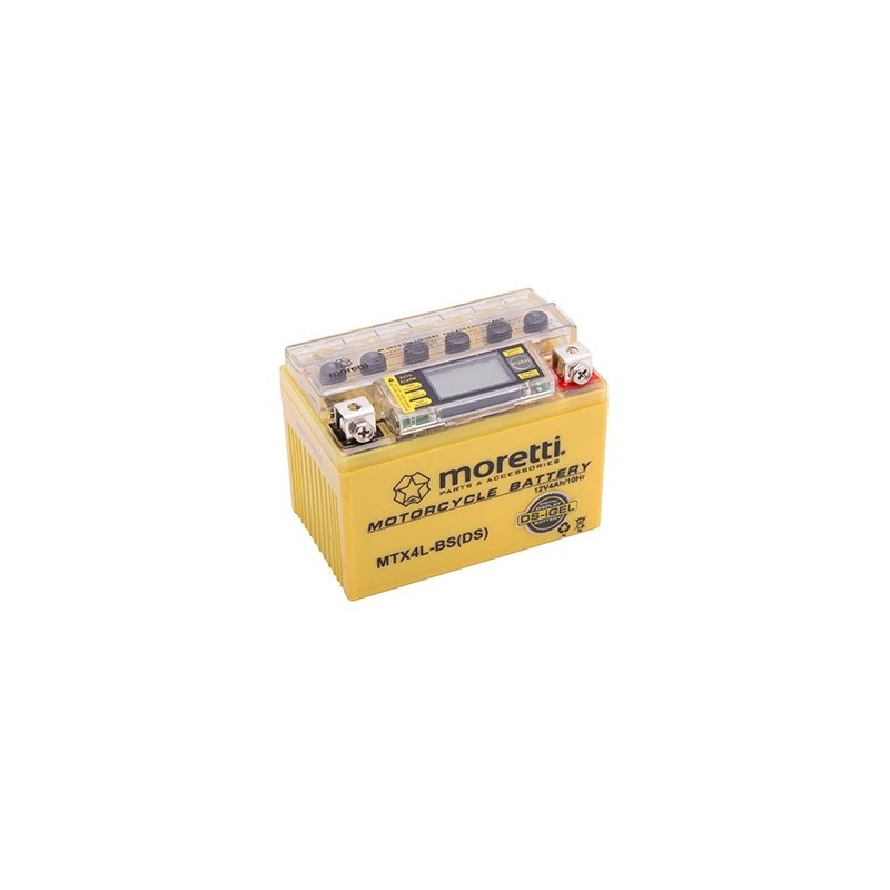 Baterie Moretti MTX4L-BS cu gel fără întreținere, 12V 4Ah cu contor de tensiune Moretti MTX4L-BS
