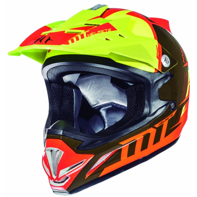 Cască de motocross MT MX-2 Spec portocaliu-galbenă pentru copii