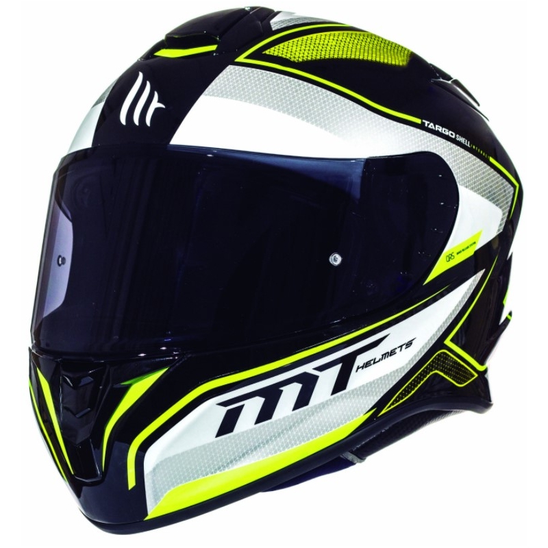 MT Targo Interact cască de motocicletă integrală alb-galben-fluo