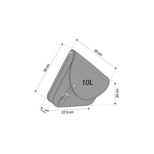 Leather saddlebag CUSTOMACCES BARCELONA APB002N Negru pair, with universal support