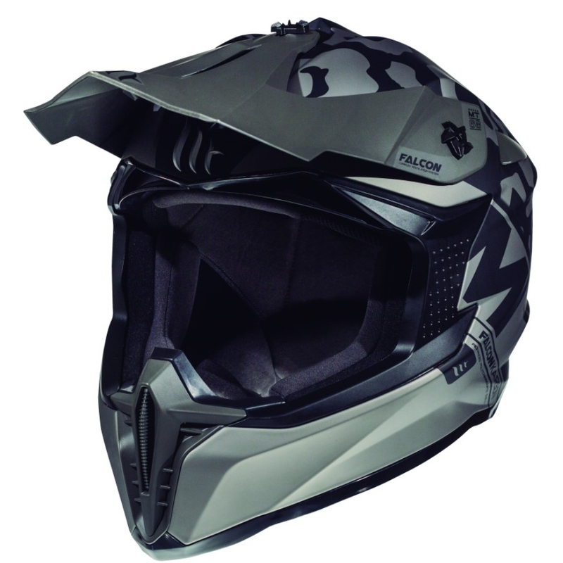 MT Falcon Karson cască de motocross negru mat
