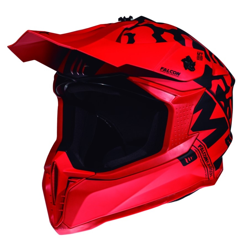 MT Falcon Karson cască de motocross roșu mat
