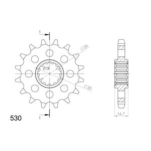 Pinion fata SUPERSPROX CST-333:16 16T, 530
