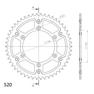 Rear sprocket SUPERSPROX STEALTH RST-808:49-GLD auriu 49T, 520