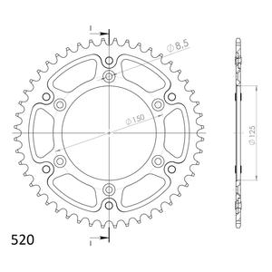 Rear sprocket SUPERSPROX STEALTH RST-990:48-GLD auriu 48T, 520