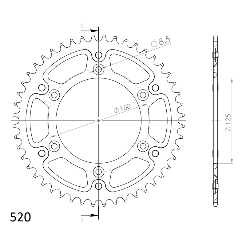 Rear sprocket SUPERSPROX STEALTH portocaliu 48T, 520