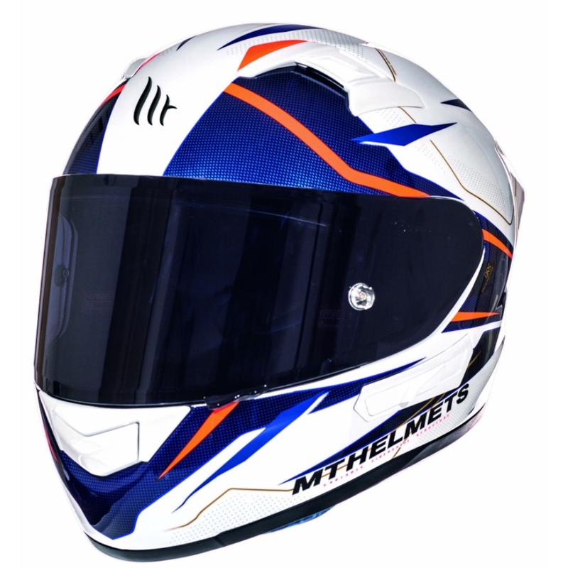 MT Kre Intrepid SV cască de motocicletă integrală alb-fluo roșu
