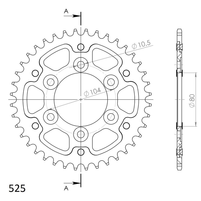 Rear sprocket SUPERSPROX STEALTH auriu 40T, 525