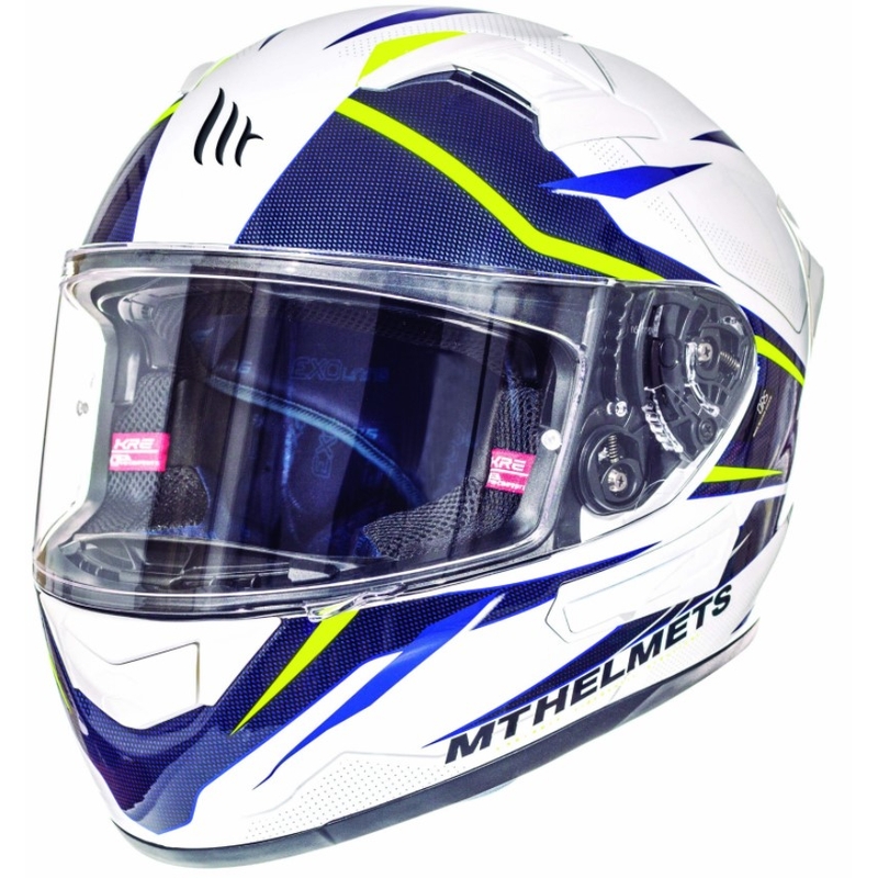 MT Kre Intrepid SV cască de motocicletă integrală MT Kre Intrepid SV alb-galben-fluo