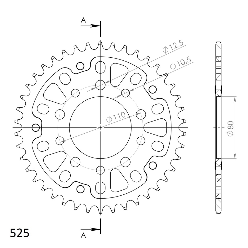 Foaie spate SUPERSPROX STEALTH auriu 42T, 525