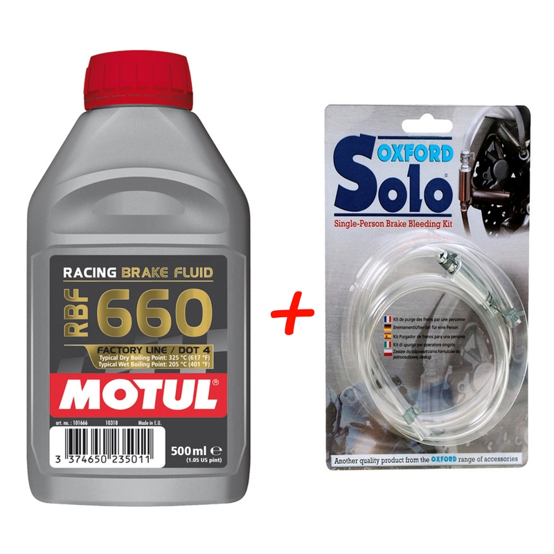 SET: Motul lichid de frana + kit de purjare lichid de frana Oxford