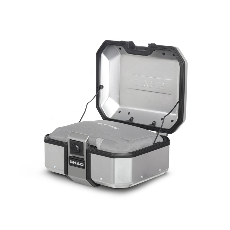 Set complet de cutii de aluminiu SHAD TERRA, 37L cutie centrala si 36L / 47L cutii laterale, incluzand set de montaj si placa SHAD KTM Super Adventure 1290 (R, S)