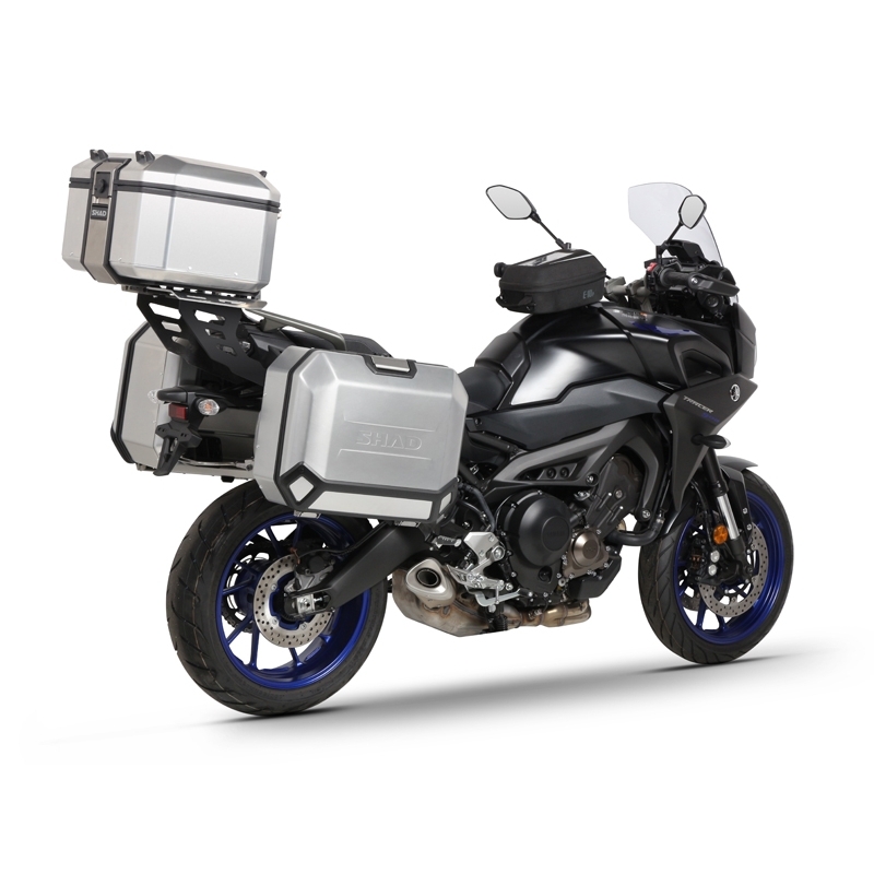 Set complet de cutii de aluminiu SHAD TERRA, 37L cutie centrala  si 47L / 47L cutii laterale, incluzand kit montaj si placa SHAD YAMAHA MT-09 Tracer / Tracer 900