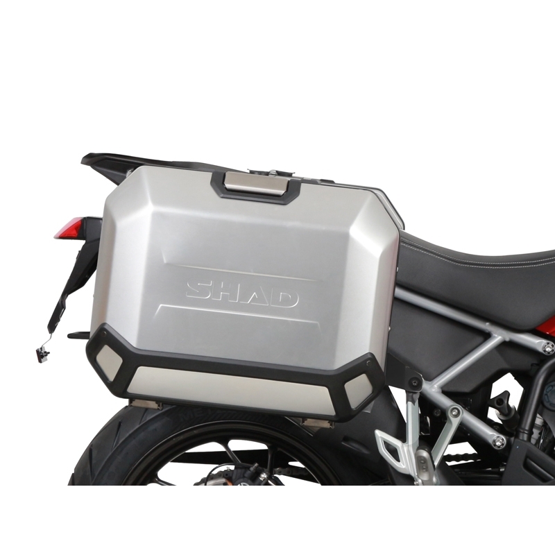 Set complet cutii aluminiu laterale, 36L / 47L SHAD TERRA NEGRU, include kit montare SHAD TRIUMPH Tiger 900