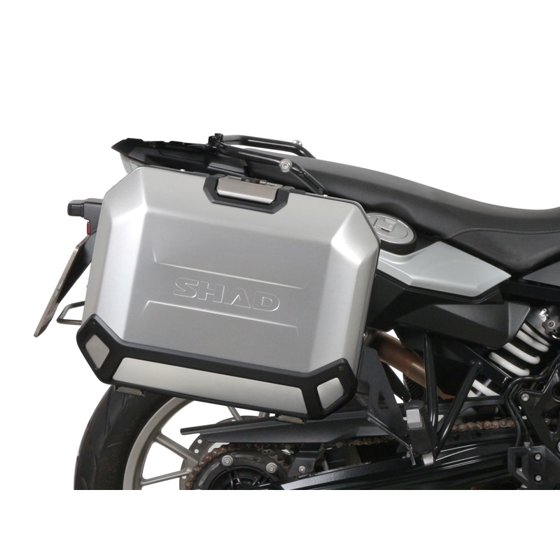 Set complet cutii aluminiu laterale, 36L / 47L SHAD TERRA NEGRU, include kit montare SHAD BMW F 650 GS/ F 700 GS/ F 800 GS