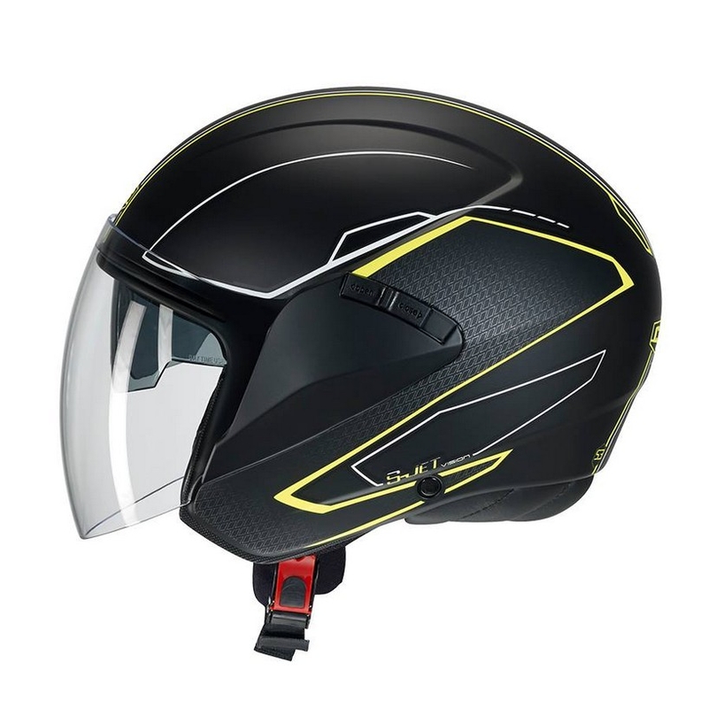 Cască de motocicletă deschisă CMS S-JET Vision negru-galben-fluo