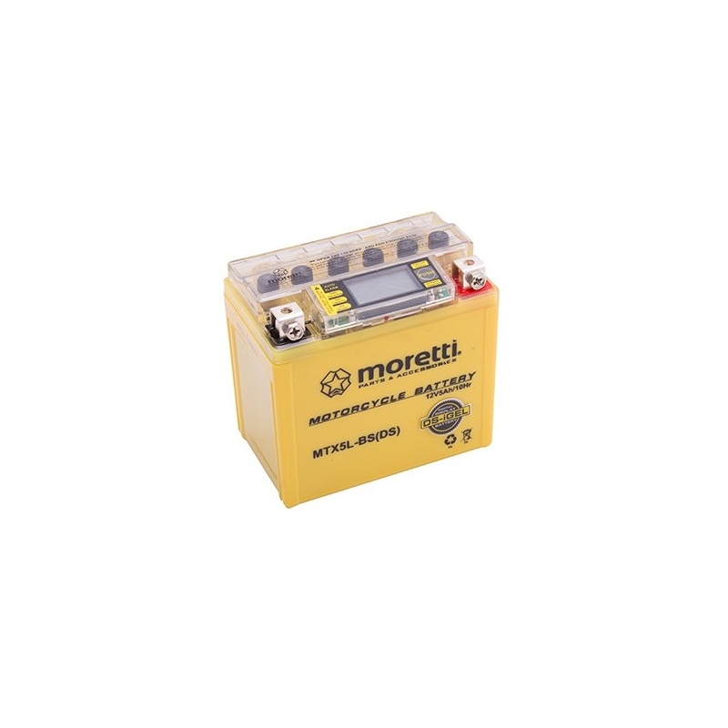 Baterie cu gel fără întreținere Moretti MTX5L-BS, 12V 5Ah cu contor de tensiune