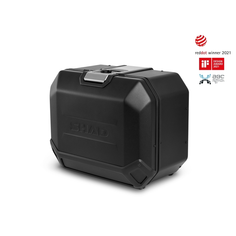 Set complet de cutii de aluminiu SHAD TERRA NEGRU, 37L cutie centrala si 47L / 47L cutii laterale, incluzand kit montaj si placa SHAD YAMAHA MT-09 Tracer / Tracer 900