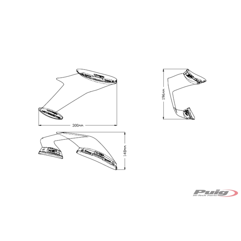 Side spoilers PUIG DOWNFORCE verde