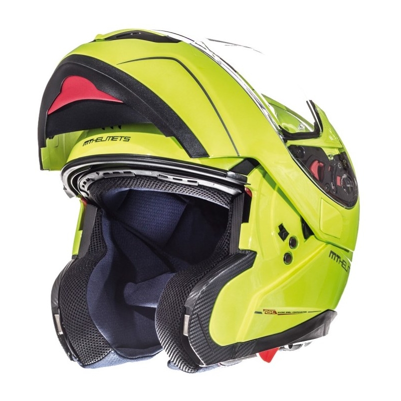 MT Atom galben fluo galben tip-up casca de motocicletă lichidare