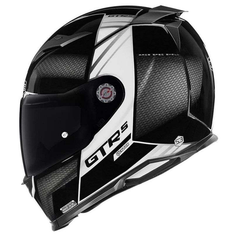 Casca de motocicletă CMS GTRS Vector negru și alb
