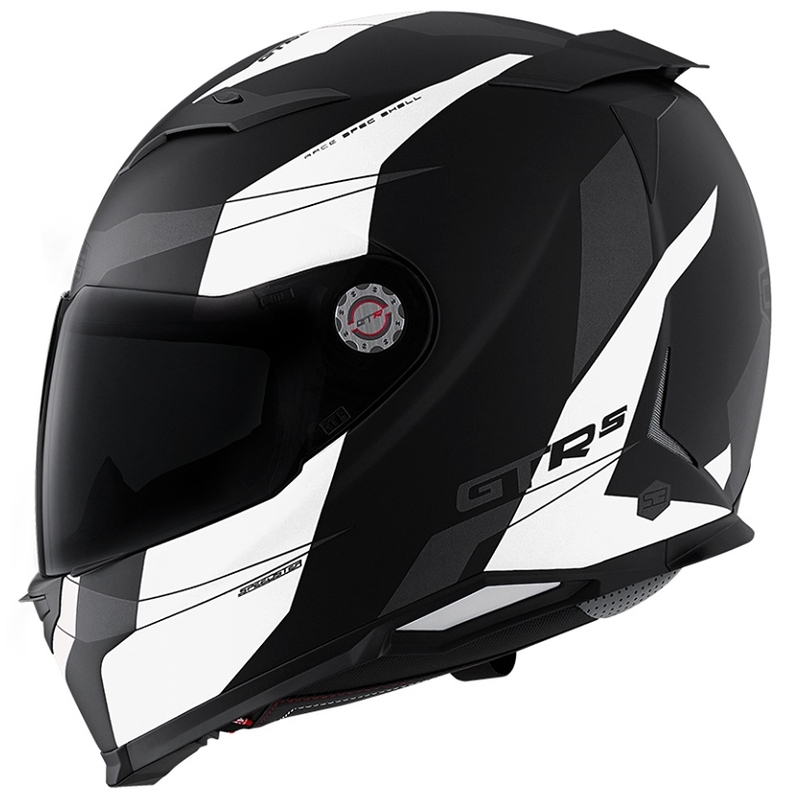 Cască de motocicletă CMS GTRS Speedster negru și alb