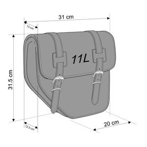 Leather saddlebag CUSTOMACCES IBIZA APS015N Negru right, with side metal base + universal support