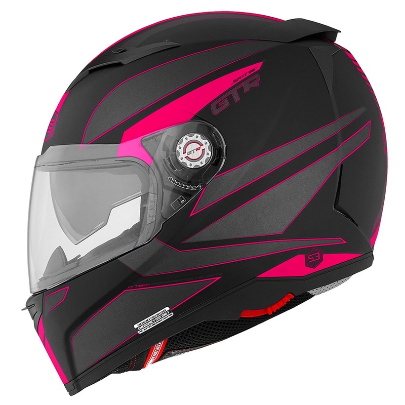 Cască de motocicletă CMS GTR Spitfire fuchsia