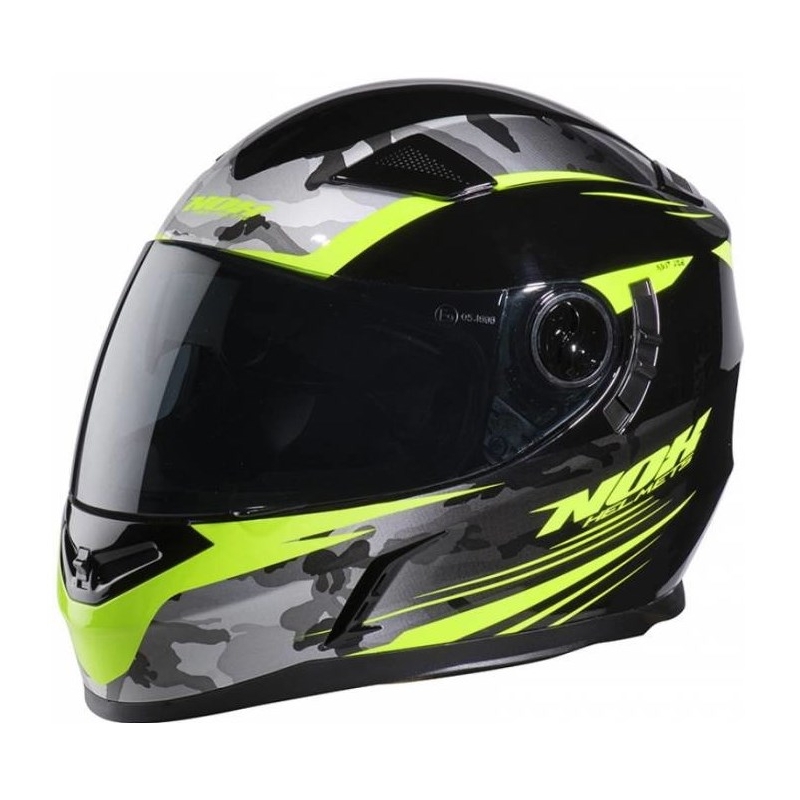 Cască integrală pentru motociclete NOX N917 Side negru-fluo-galben-camo