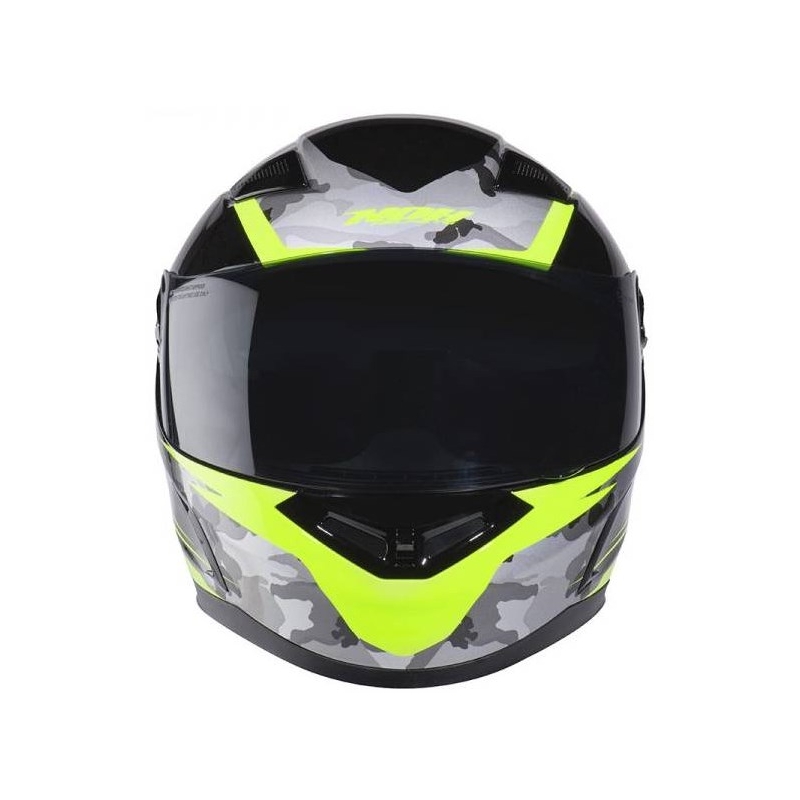 Cască integrală pentru motociclete NOX N917 Side negru-fluo-galben-camo