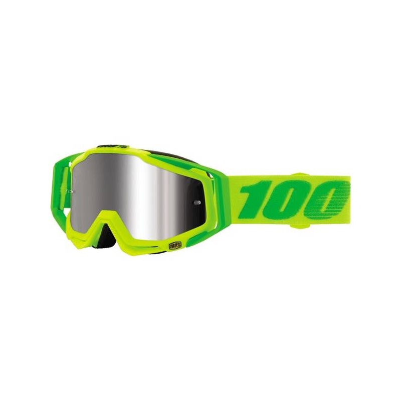 Ochelari de protecție 100% Racecraft PLUS Sour Soul galben-verde (plexi argintiu)