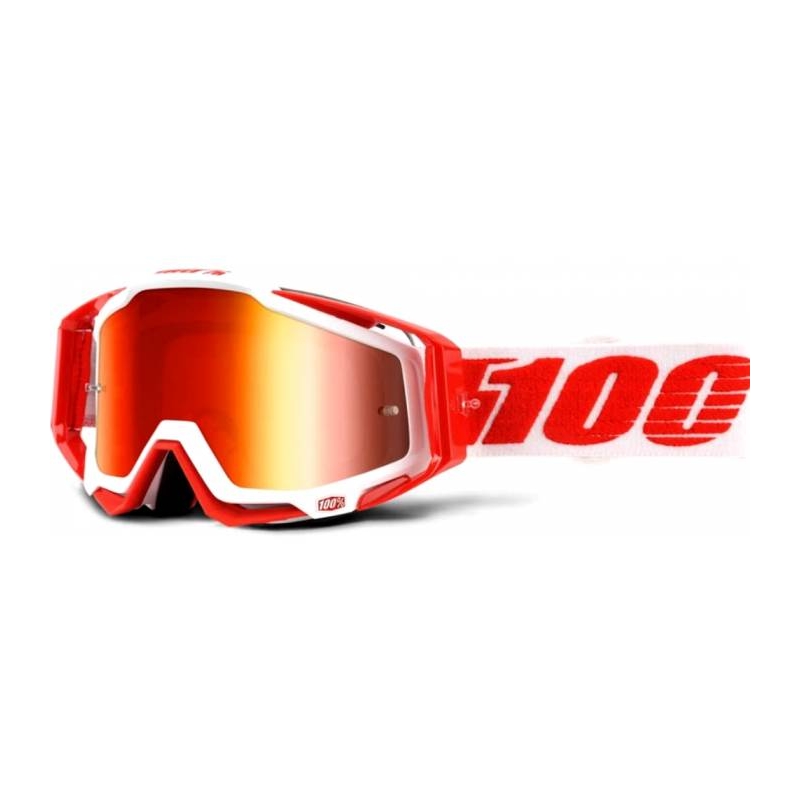 Ochelari de protecție 100% Racecraft Bilal roșu (plexi roșu cromat, plexi transparent)