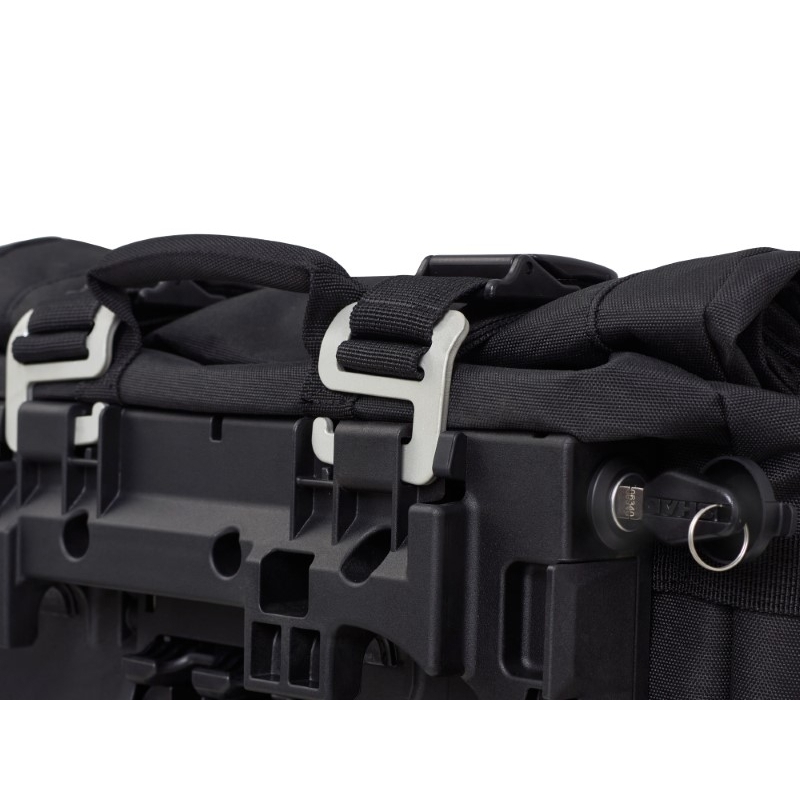 Set complet de genti laterale adventure SHAD TERRA TR40 si topcase din aluminiu SHAD TERRA BLACK 48L, incluzand kitul de montaj SHAD Benelli TRK 502 X