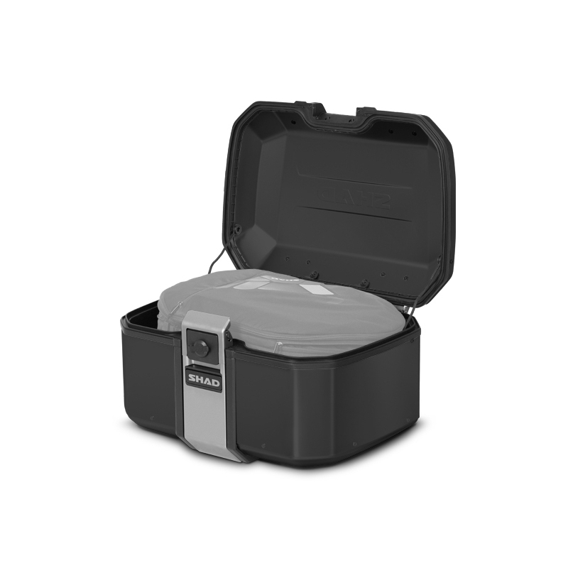 Complete set of SHAD TERRA TR40 adventure saddlebags and SHAD TERRA BLACK aluminium 55L topcase, including mounting kit SHAD Harley Davidson Pan America 1250