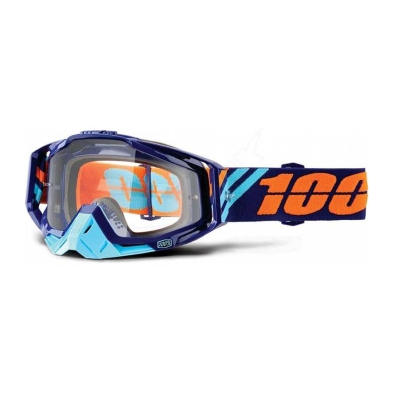 100% Racecraft Calculus Ochelari de protecție albastru marin-turcoaz (plexi transparent)