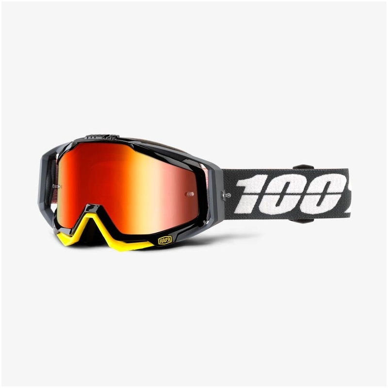 100% ochelari de protecție Racecraft Fortis (plexi roșu cromat + plexi transparent)