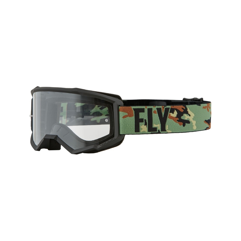 Ochelari de motocros FLY Racing Focus negru camuflaj (plexi transparent)
